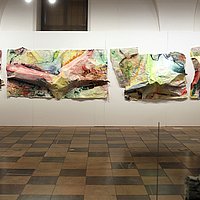 Bulge, 2013, 4 parts each 150 x 150-300 x 30 cm, acrylic paint on paper