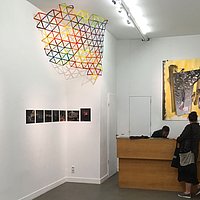 regular grid, 2024, 145 x 200 cm, synthetic resin varnish, plastic sheeting, melted, installationview @axelobiger