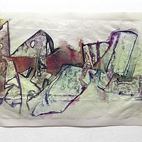 work: Underneath, 2025 Monoprint on paper, 31 x 44 cm